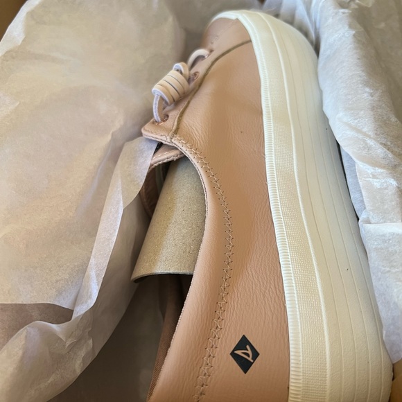 NIP Sperry Leather Crest Sneakers Rose Pink Mauve 10M - Picture 2 of 6